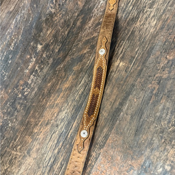 Nocona Brown Leather Braided Womens Belt with Silver Buckle AS IS - Picture 2 of 6